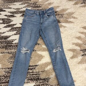 American Eagle Outfitters Light Blue Ripped Skinny Jeans
